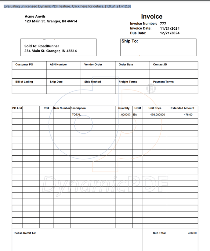 Example Template Invoice